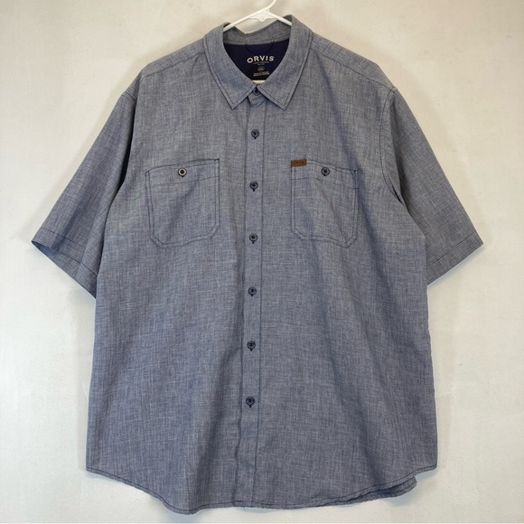 Orvis Other - Orvis Classic Performance Men's XXL Fishing Shirt Blue Short Sleeve Button Up